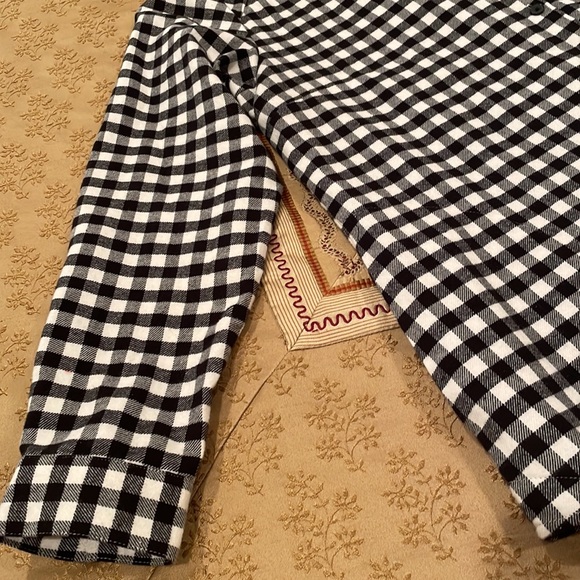 Joan Rivers shirt, flannel cotton, black/white checked, washable, M/L - Picture 3 of 8